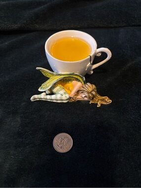 Yellow & Green Sleeping Tea Fairy Figure Amy Brown
